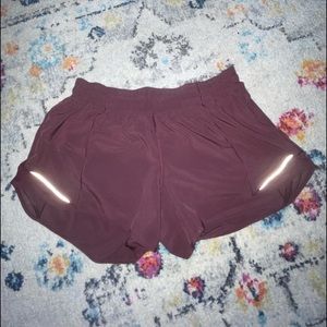 Red Merlot lululemon shorts